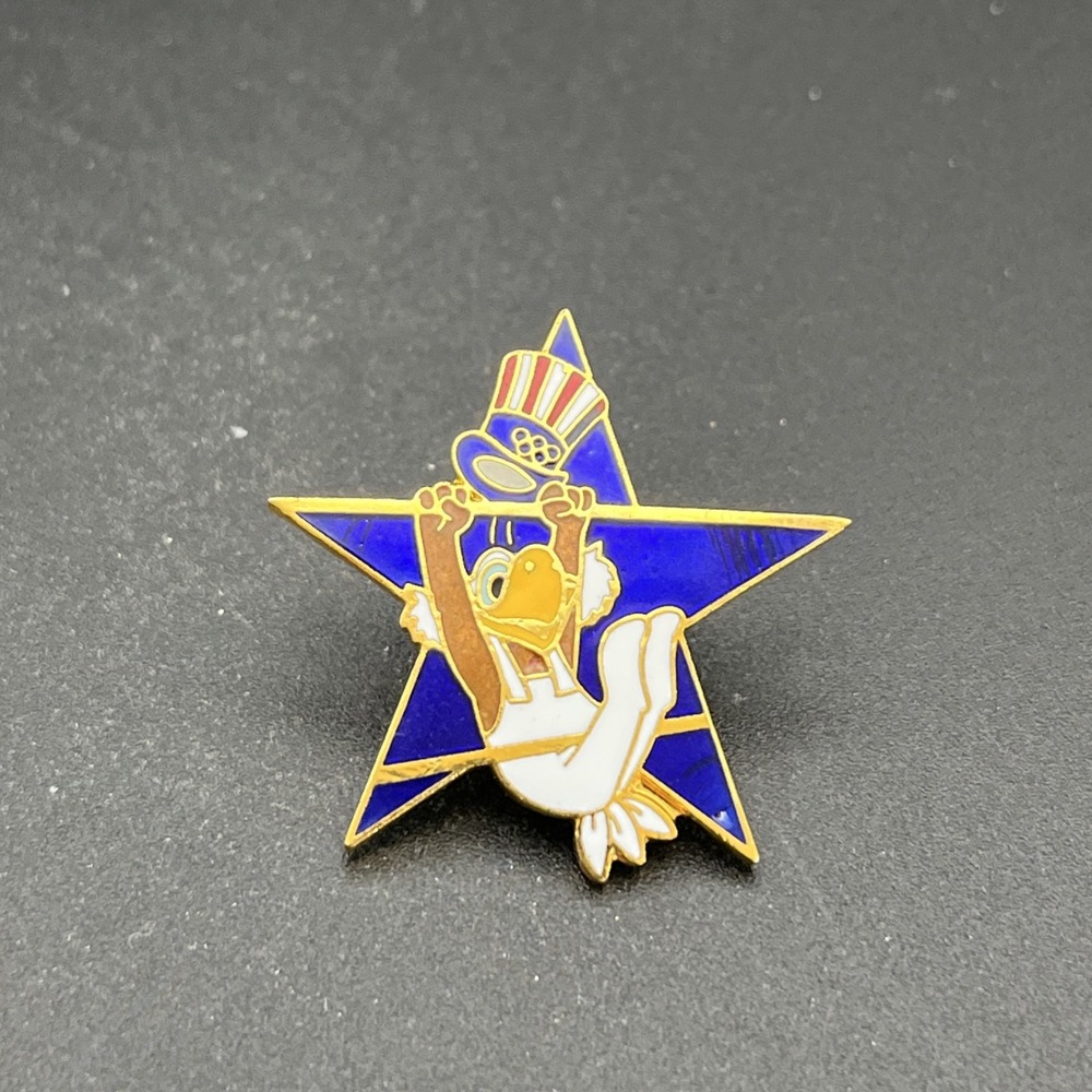 1984 Los Angeles Olympics Sam The Eagle Uneven Bars Event Star Lapel Hat Pin